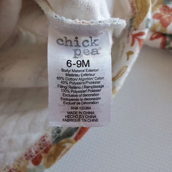 K1191 * Chick Pea Fall Leaf Jacket Ivory Tan Orange Size 6-9M - Picture 5 of 7